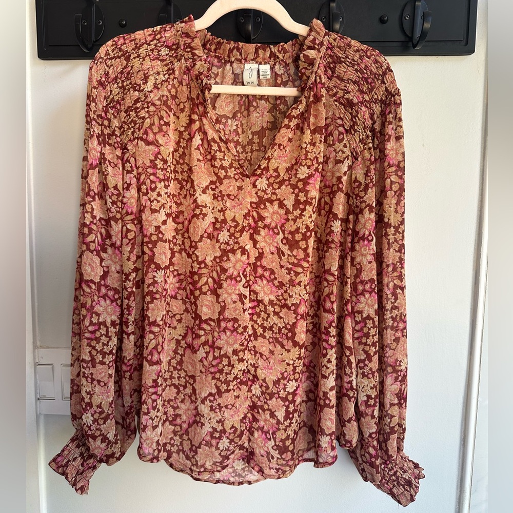 Joie Floral Long Sleeve Shirt sz L
